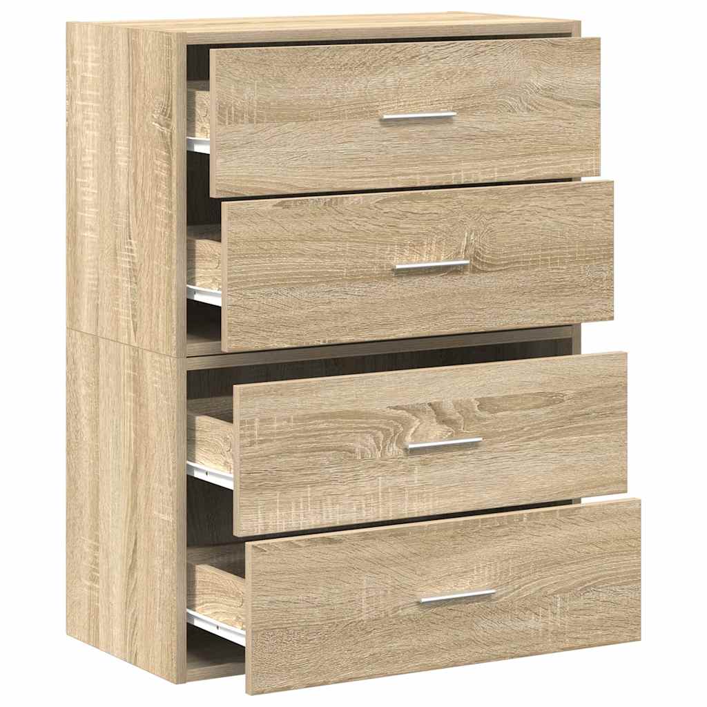 Armoires avec 2 tiroirs 2 pcs chêne sonoma bois d'ingénierie