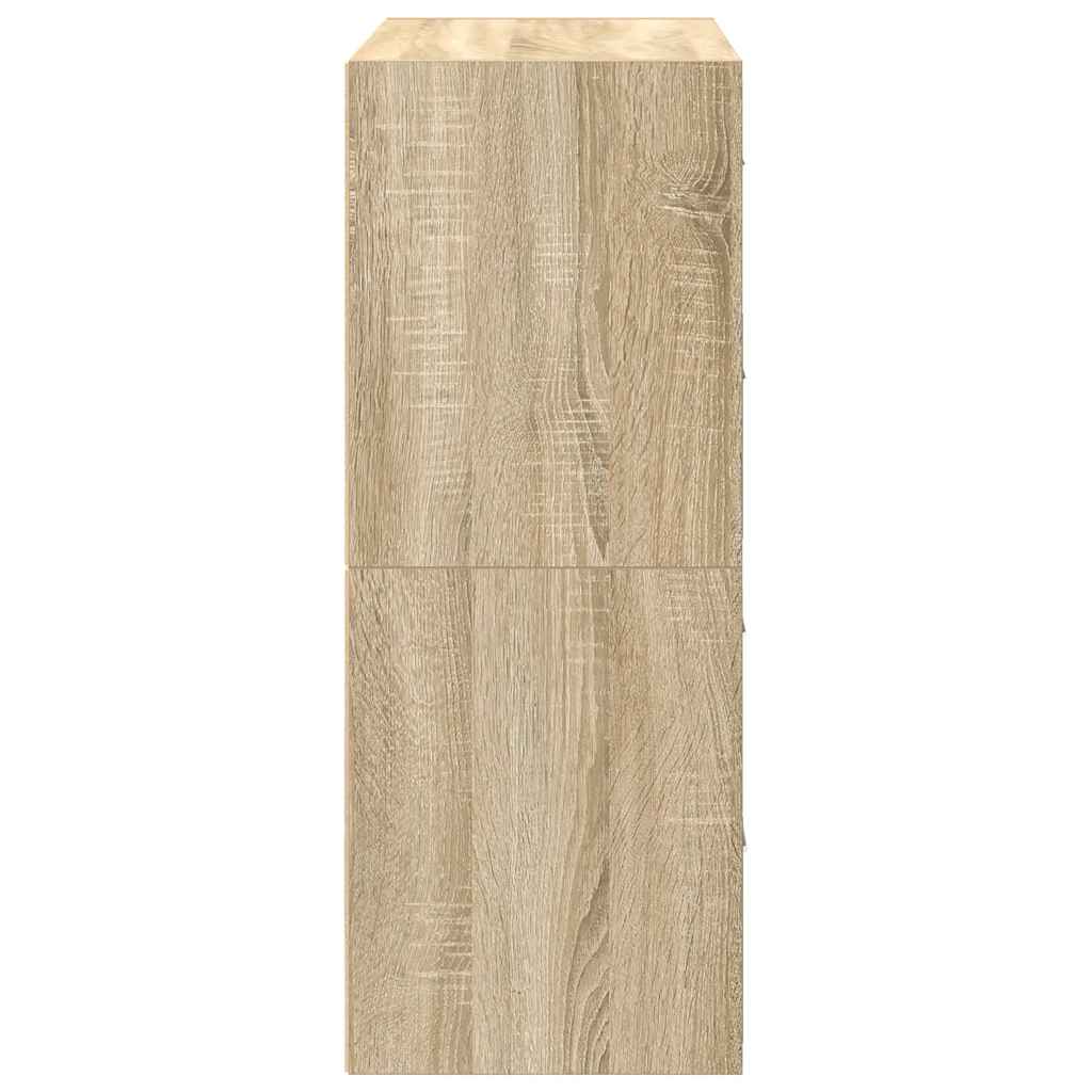 Armoires avec 2 tiroirs 2 pcs chêne sonoma bois d'ingénierie