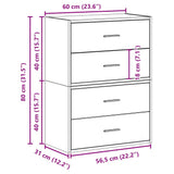 Armoires avec 2 tiroirs 2 pcs chêne sonoma bois d'ingénierie