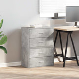 Cabinets with 2 drawers 2 pcs concrete gray engineered wood