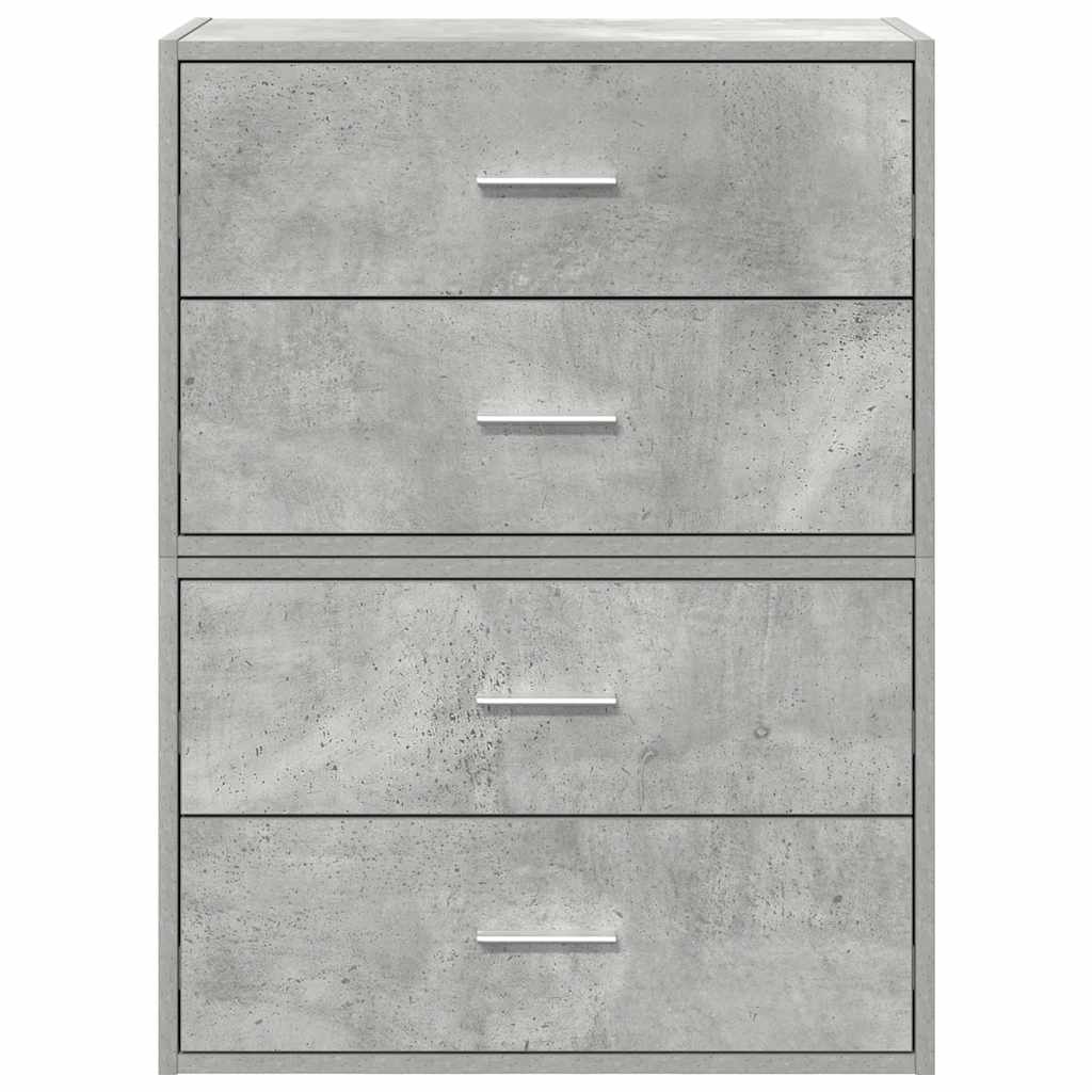 Cabinets with 2 drawers 2 pcs concrete gray engineered wood