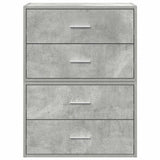 Cabinets with 2 drawers 2 pcs concrete gray engineered wood