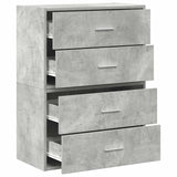 Armoires avec 2 tiroirs 2 pcs gris béton bois d'ingénierie