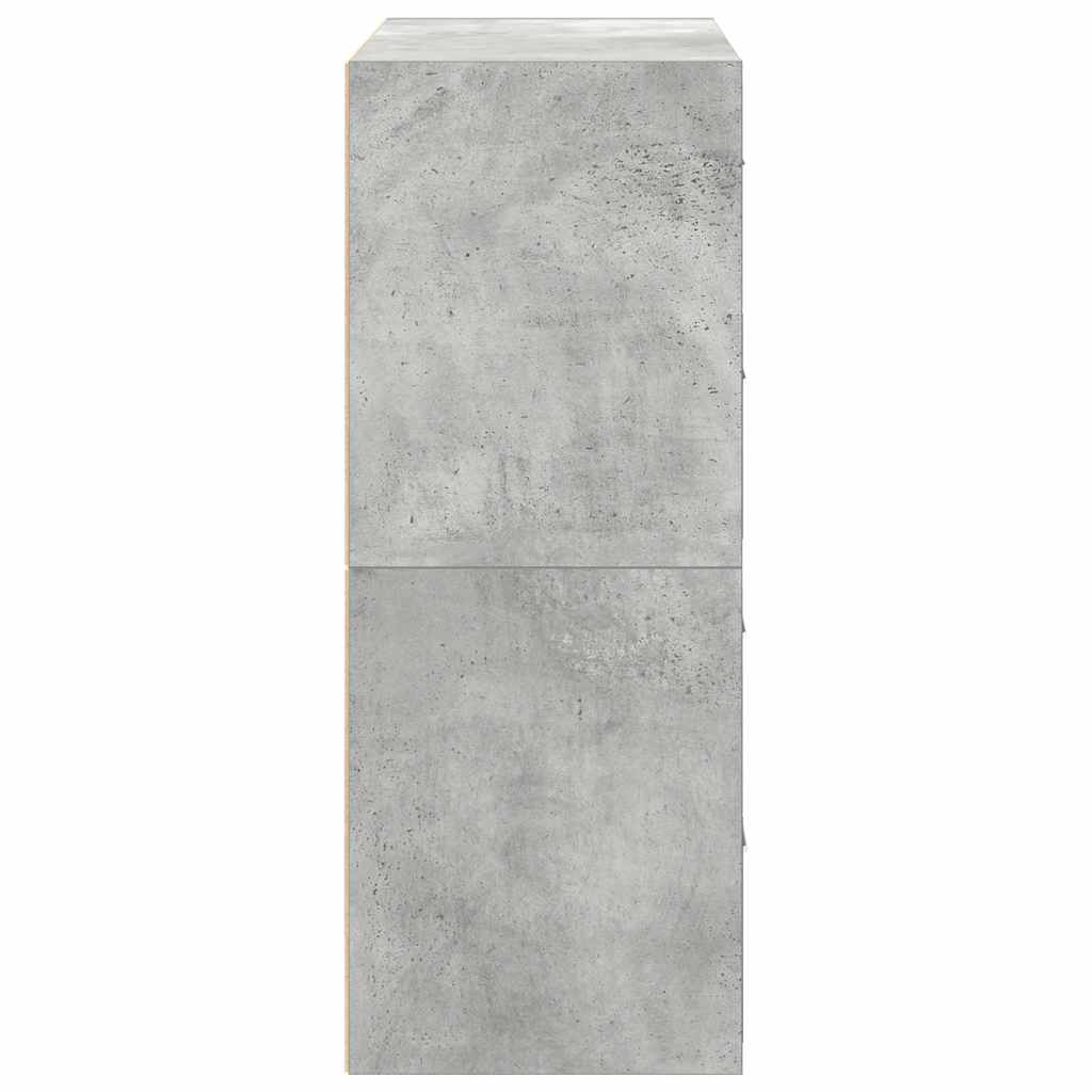 Armoires avec 2 tiroirs 2 pcs gris béton bois d'ingénierie