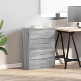 Cabinets with 2 drawers 2 pcs sonoma gray engineered wood