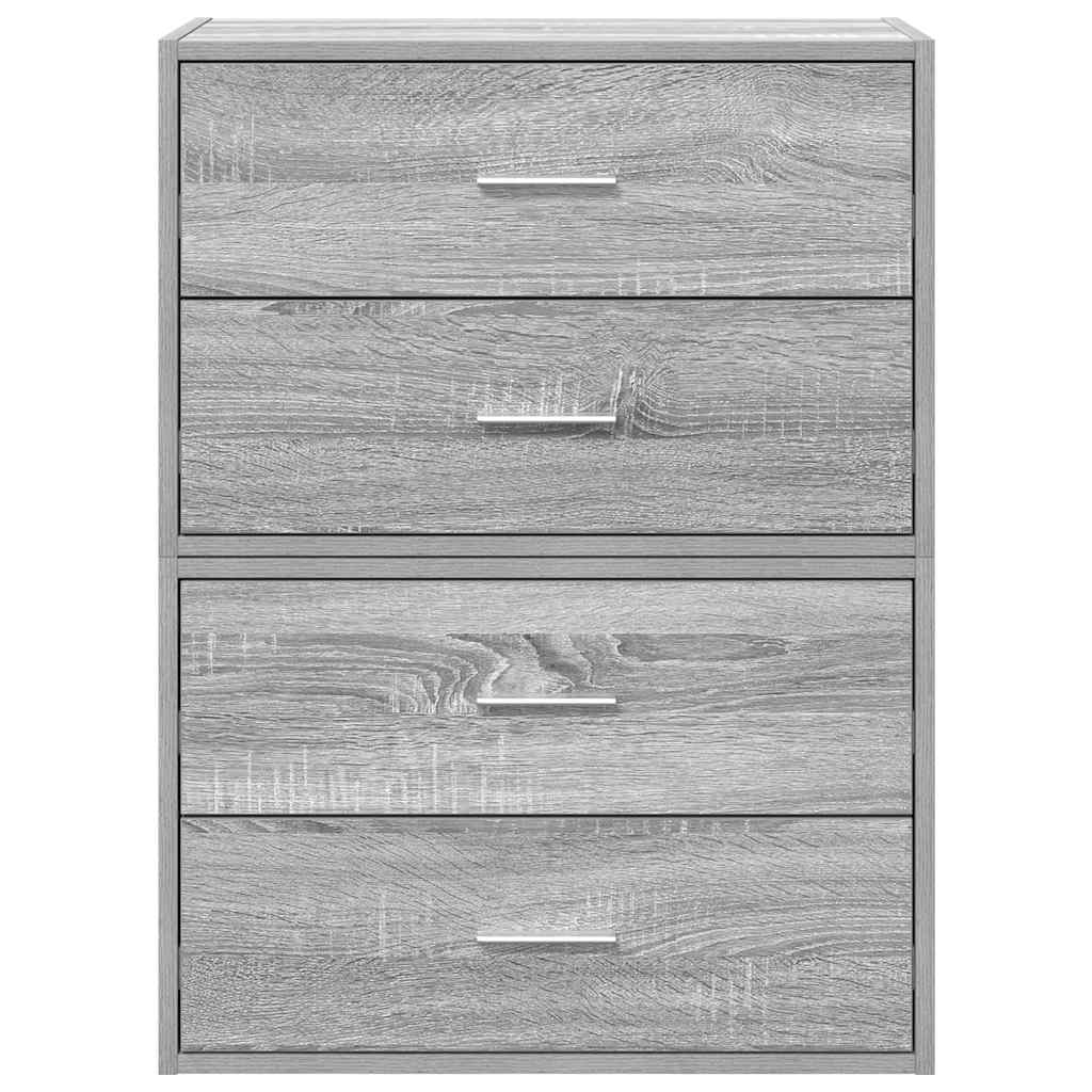 Cabinets with 2 drawers 2 pcs sonoma gray engineered wood