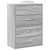 Cabinets with 2 drawers 2 pcs sonoma gray engineered wood