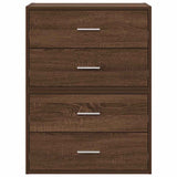 Cabinets with 2 drawers 2 pcs oak brown engineered wood