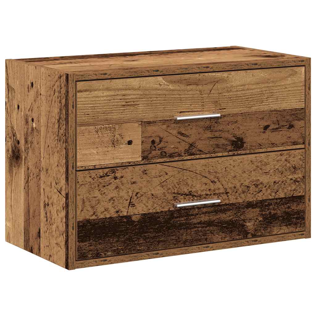 Cabinet with 2 drawers old wood 60x31x40 cm engineered wood