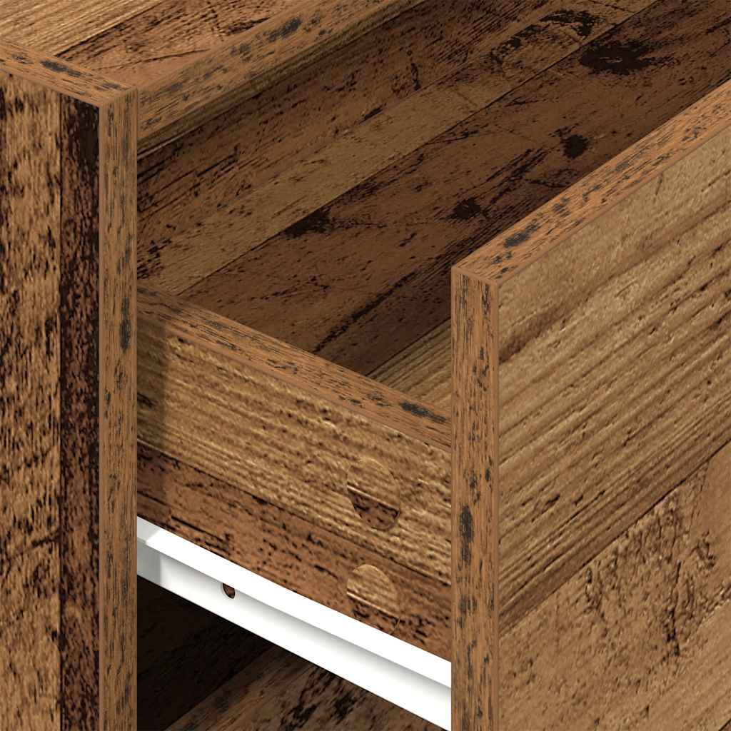 Cabinet with 2 drawers old wood 60x31x40 cm engineered wood