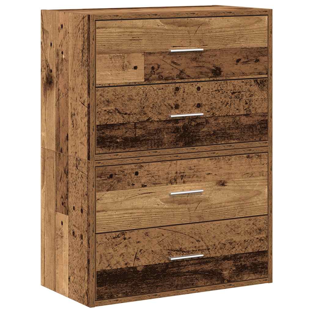 Cabinets with 2 drawers 2 pcs old wood engineered wood