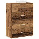 Cabinets with 2 drawers 2 pcs old wood engineered wood