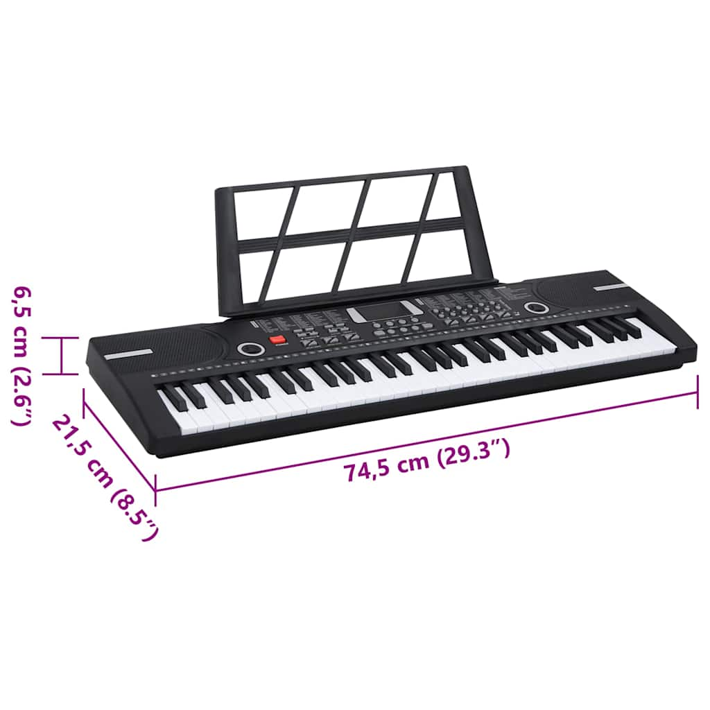 Clavier de piano électrique 61 touches et pupitre pour enfants