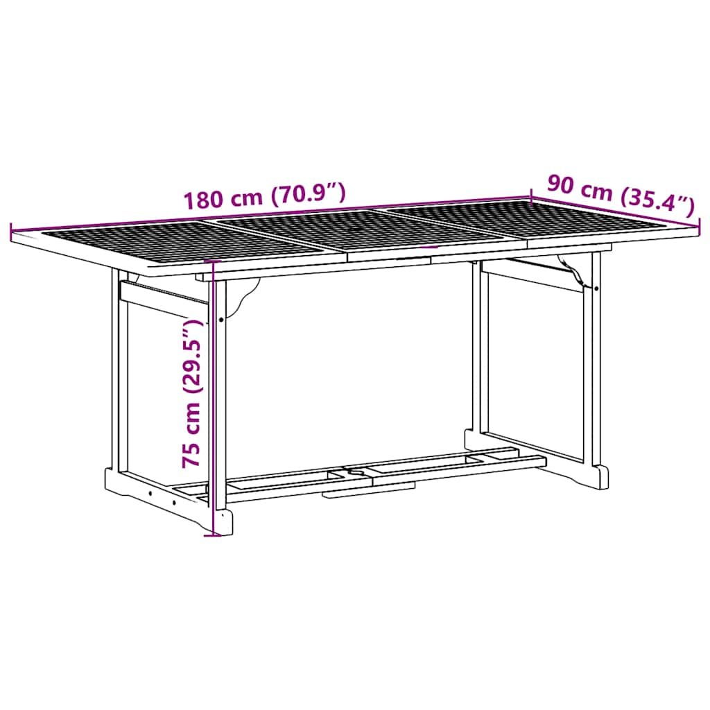 Ensemble à manger de jardin 7 pcs bois massif d'acacia