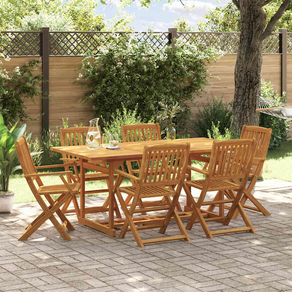 Ensemble à manger de jardin 7 pcs bois massif d'acacia