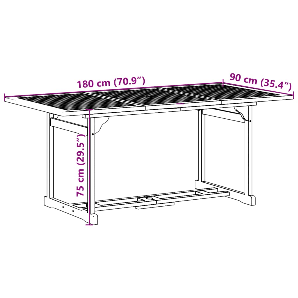 Ensemble à manger de jardin 9 pcs bois massif d'acacia