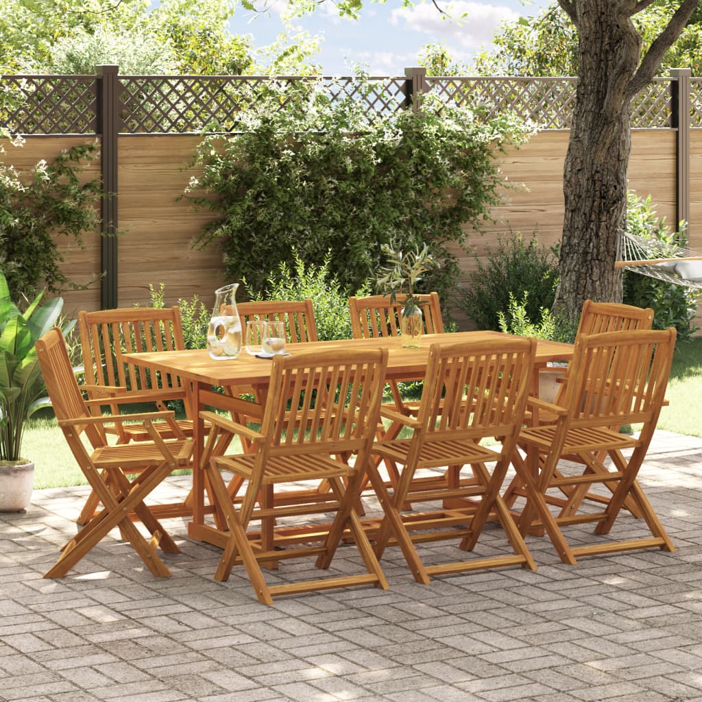 Ensemble à manger de jardin 9 pcs bois massif d'acacia