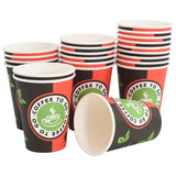 Tasses à café en papier 1000 pcs 12oz 300ml rouge et noir