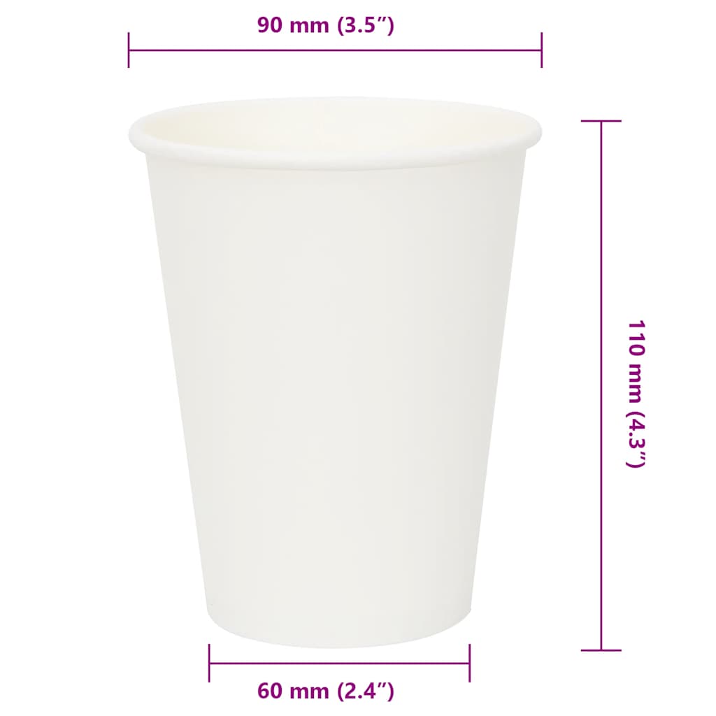 Tasses à café en papier 1000 pcs 12oz 300ml blanc