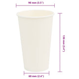 Tasses à café en papier 1000 pcs 16oz 400ml blanc