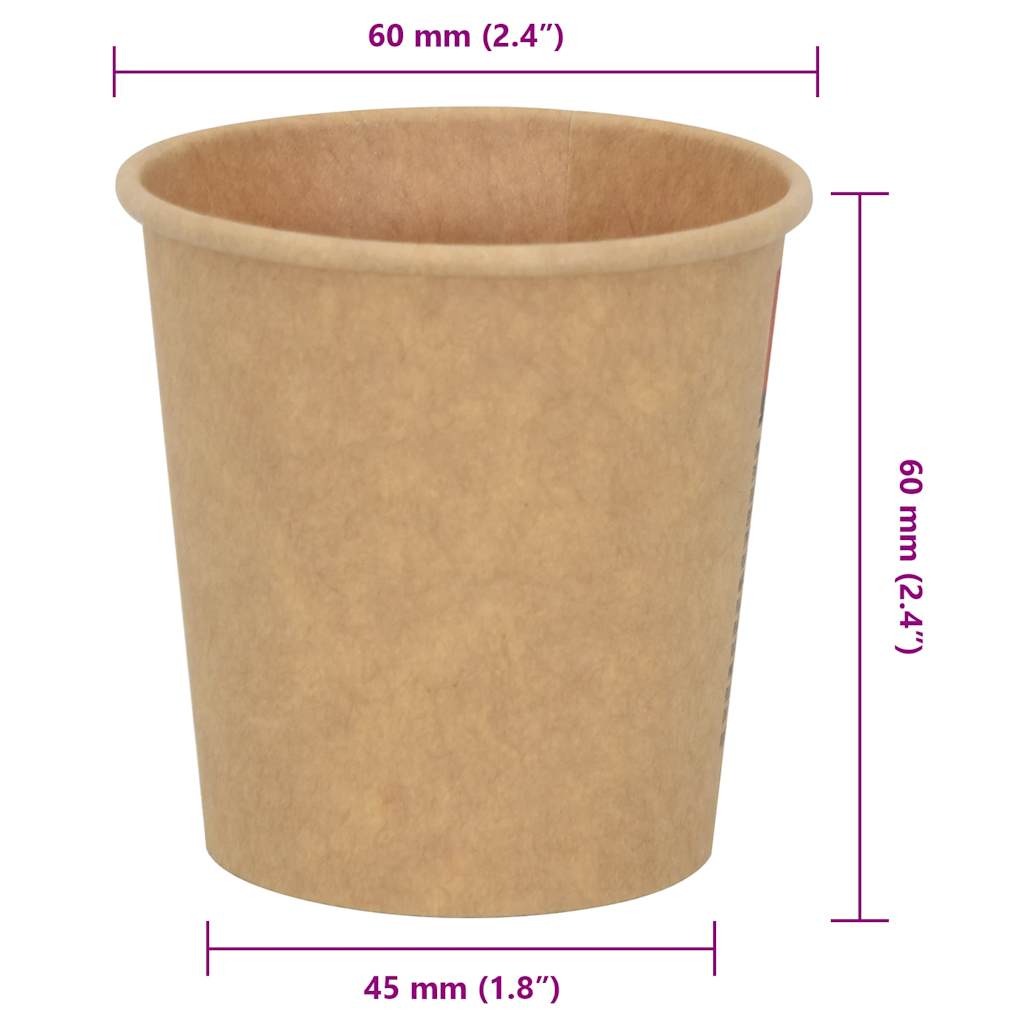 Tasses à café en papier 1000 pcs 4oz 100ml marron