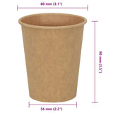 Tasses à café en papier 1000 pcs 8oz 200ml marron