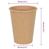 Tasses à café en papier 1000 pcs 12oz 300ml marron