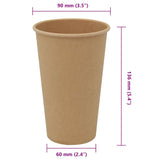 Tasses à café en papier 1000 pcs 16oz 400ml marron