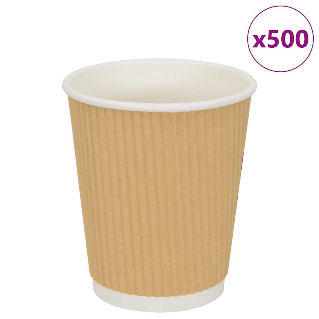 500pcs 8oz 200ml brown paper coffee cups