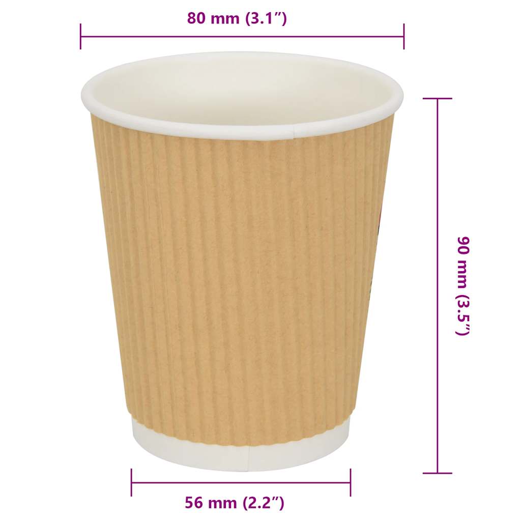 Tasses à café en papier 500 pcs 8oz 200ml marron