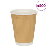 Tasses à café en papier 500 pcs 12oz 300ml marron