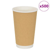 Tasses à café en papier 500 pcs 16oz 400ml marron