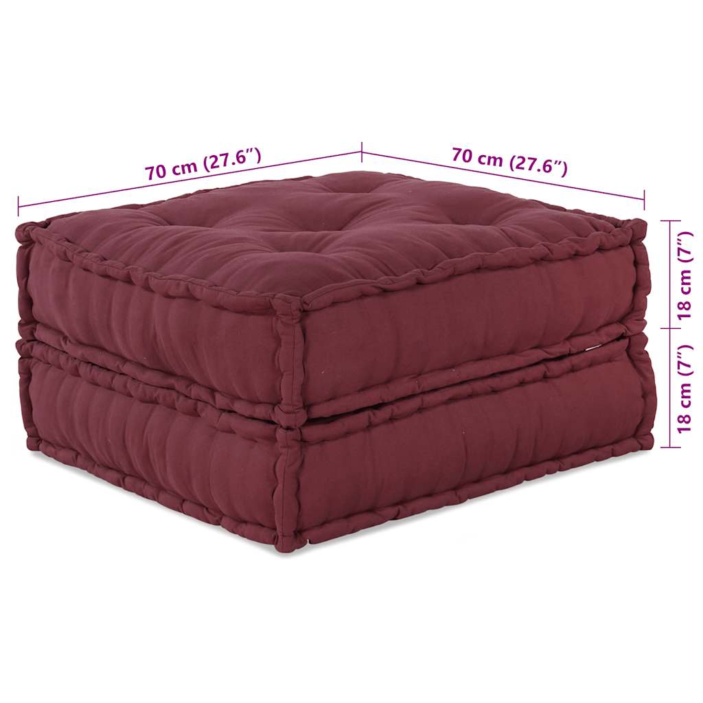 Pouf modulaire marron 70x70x36 tissu