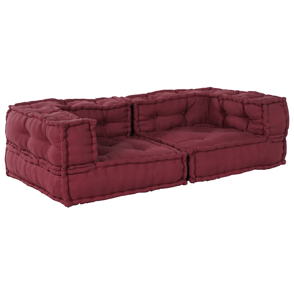 Pouf modulaire marron 140x70x36 tissu