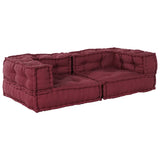 Pouf modulaire marron 140x70x36 tissu