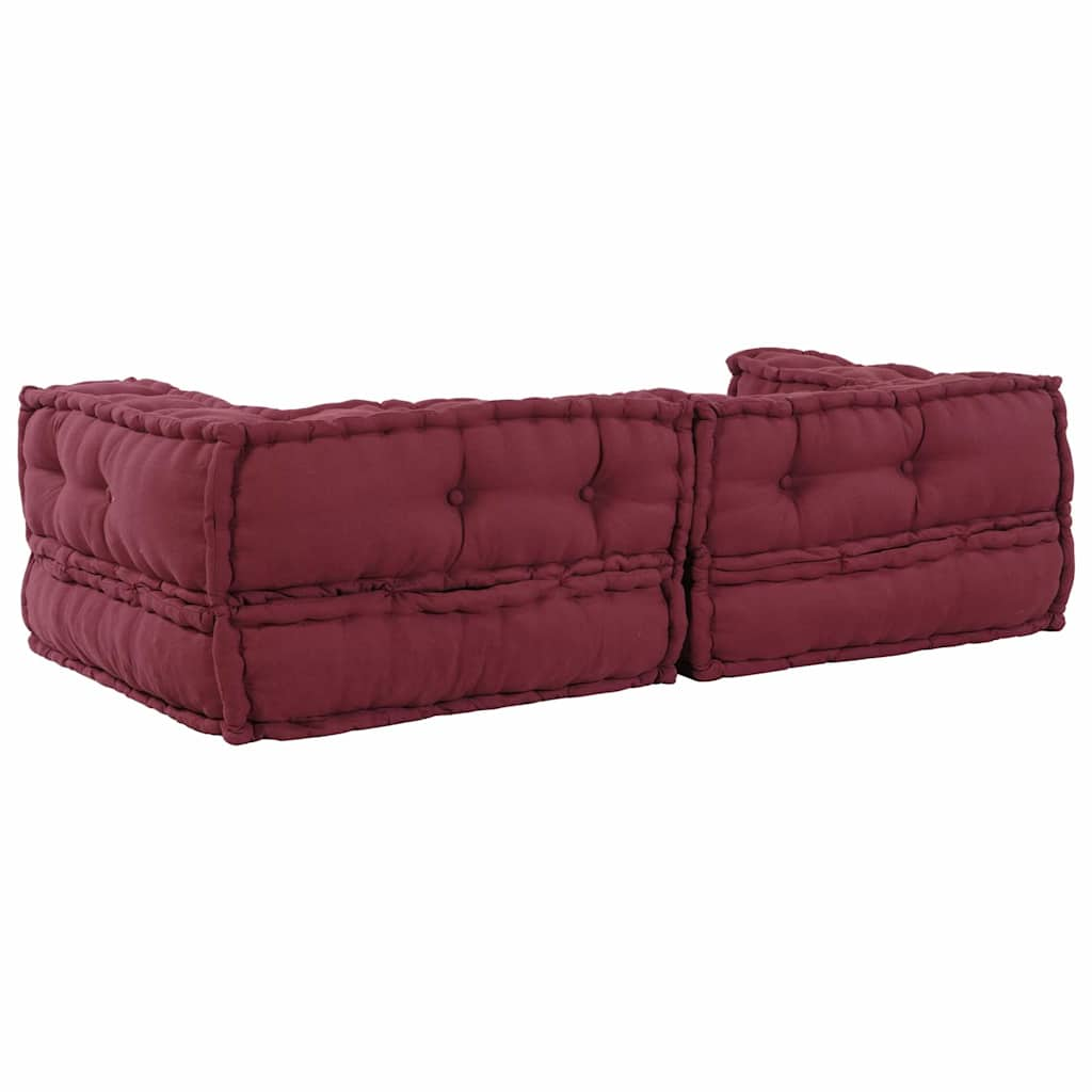 Pouf modulaire marron 140x70x36 tissu