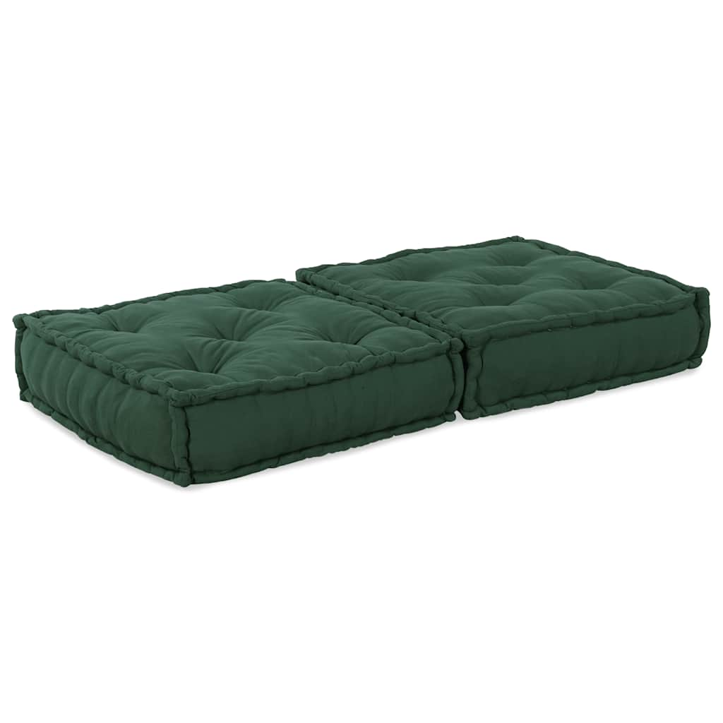 Pouf modulaire vert 70x70x36 tissu