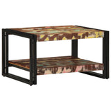 Table basse multicolore 70x50x38 cm bois de récupération massif