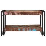 Table basse multicolore 70x50x38 cm bois de récupération massif