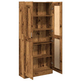 Buffet haut vieux bois 82,5x30,5x185 cm bois d'ingénierie