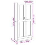 Buffet haut vieux bois 82,5x30,5x185 cm bois d'ingénierie