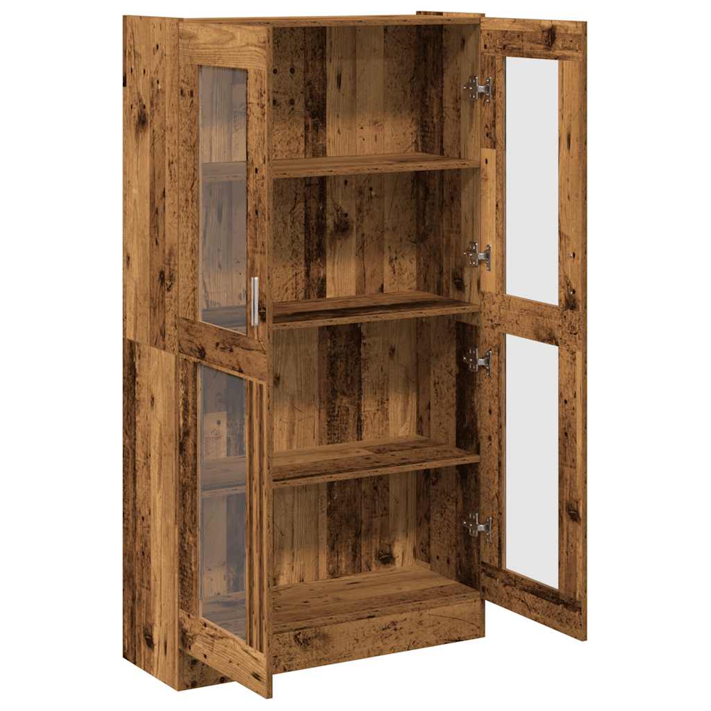 Buffet haut vieux bois 82,5x30,5x150 cm bois d'ingénierie