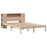 Lit bibliothèque sans matelas 140x190 cm bois de pin massif