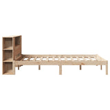 Lit bibliothèque sans matelas 140x190 cm bois de pin massif