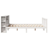 Lit bibliothèque sans matelas blanc 135x190 cm bois pin massif