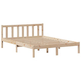 Lit bibliothèque sans matelas 140x190 cm bois de pin massif