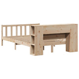 Lit bibliothèque sans matelas 140x190 cm bois de pin massif