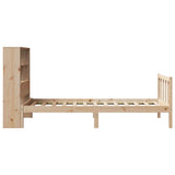 Lit bibliothèque sans matelas 100x200 cm bois massif de pin