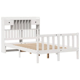 Lit bibliothèque sans matelas blanc 120x190 cm bois pin massif