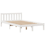 Lit bibliothèque sans matelas blanc 120x190 cm bois pin massif